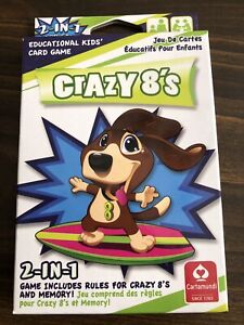 Crazy 8's Memory 2-in-1 Educational Kids Card Game Cartamundi 2-4 Players Age 3+