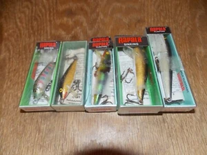 (5) Rapala Minnow Crankbaits NUEVO 2- #5 2- #7 1- #9 2- Hundimiento 3- Flotante 10/25 - Imagen 1 de 3