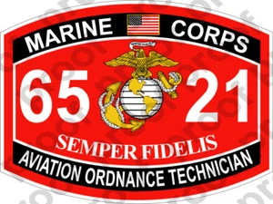 STICKER USMC MOS 6521 AVIATON ORDNANCE TECHNICIAN ooo USMC Lisc No 20187 - Imagen 1 de 1