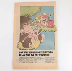 Vintage Nintendo Game & Watch Ad Donkey Kong Mario Portable 7x10.5 Laminated - Picture 1 of 6