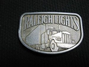 Raleigh Lights Cigarettes Tobacco Semi Truck Trucking 1970's Vintage Belt Buckle - Picture 1 of 5