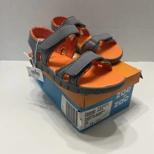 ZOE & ZAC Parker Sandal Grey/Orange Size 13 Youth Boys NEW - Picture 1 of 9