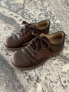Footmates Connor Brown Leather Saddle Oxfords Shoes Size 10.5 Wide Boy