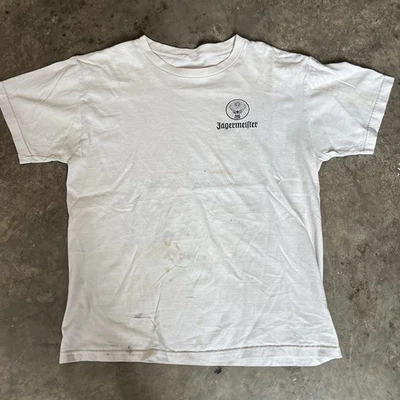 Camiseta vintage Jager Meister thrash grande cuadrada desgastada grunge manchas motociclista Foto 1 de 4