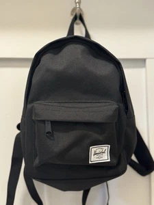 Herschel Classic Mini Black Backpack 9L Front Pocket & Adjustable Straps - Picture 1 of 13