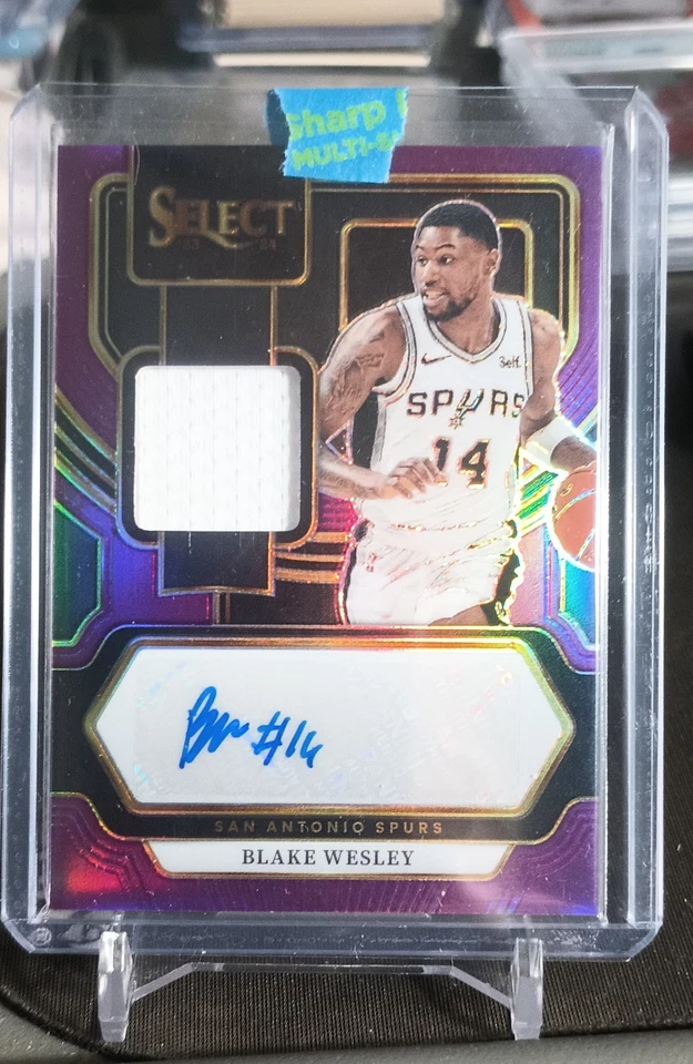 2023-24 Panini Select - Autographed Memorabilia Blake Wesley #AM-WEY Purple... - Image 1 of 1