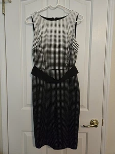 Ann Taylor schwarz-weiß Rautenmuster Kleid Petite Größe 6 - Bild 1 von 5