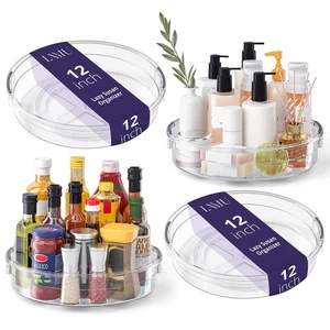 Pack de 4 Organizador Lazy Susan 12 pulgadas, Tocadiscos Transparente Lazy Susan para Armario, Ref... - Imagen 1 de 7
