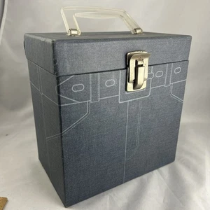 Vintage Record Keeper Box Blue Jean Pants Design 45 Records RECOTON - Picture 1 of 15