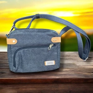 Travelon Borsa a Tracolla Antifurto Tasca RFID Grigio Messenger Tasche Vacanze - Foto 1 di 13