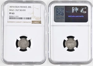 France - Napoléon IV - Essai 20 centimes 1874 - NGC PF 63 - Picture 1 of 1