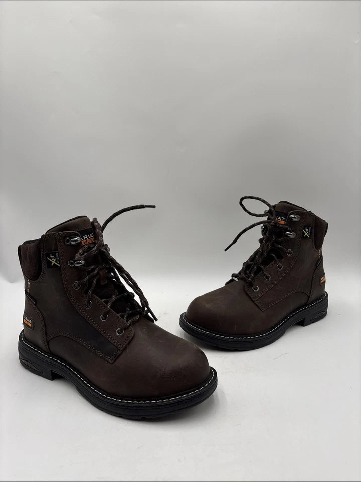 Botas de trabalho femininas Ariat Casey MetGuard biqueira composta marrom 8B - Imagem 1 de 4