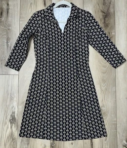 J McLaughlin Damen Kleid Catalina Stoff gemustert Kragen schwarz Größe XS USA - Bild 1 von 7