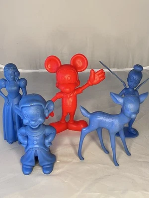 Лот винтажных фигурок Disney Marx Dopey Mickey Bambi Snow White Tinker Bell - Изображение 1 из 4