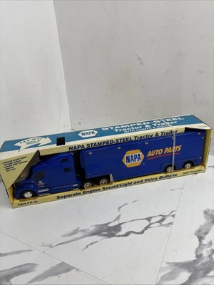 NIB 2002 Exclusive Napa Stamped Steel Tractor & Trailer Sealed Stamped Steel - Image 1 of 4