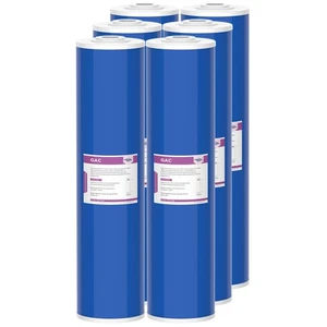 1-6 Pack 20"x4.5" 5 Micron Big Blue GAC Granular Carbon Water Filter Whole House - Picture 1 of 11