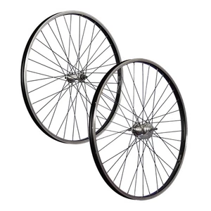 26 Zoll Laufradsatz Büchel Kastenfelge Fahrrad Alunaben Vollachse RBN schwarz - Bild 1 von 10