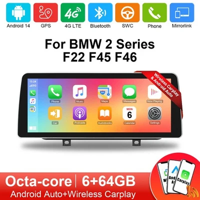 SMOONAVI 12,3" Auto Radio 64GB Car GPS Stereo SWC Carplay für BMW 2 Series F45 F46 NBT