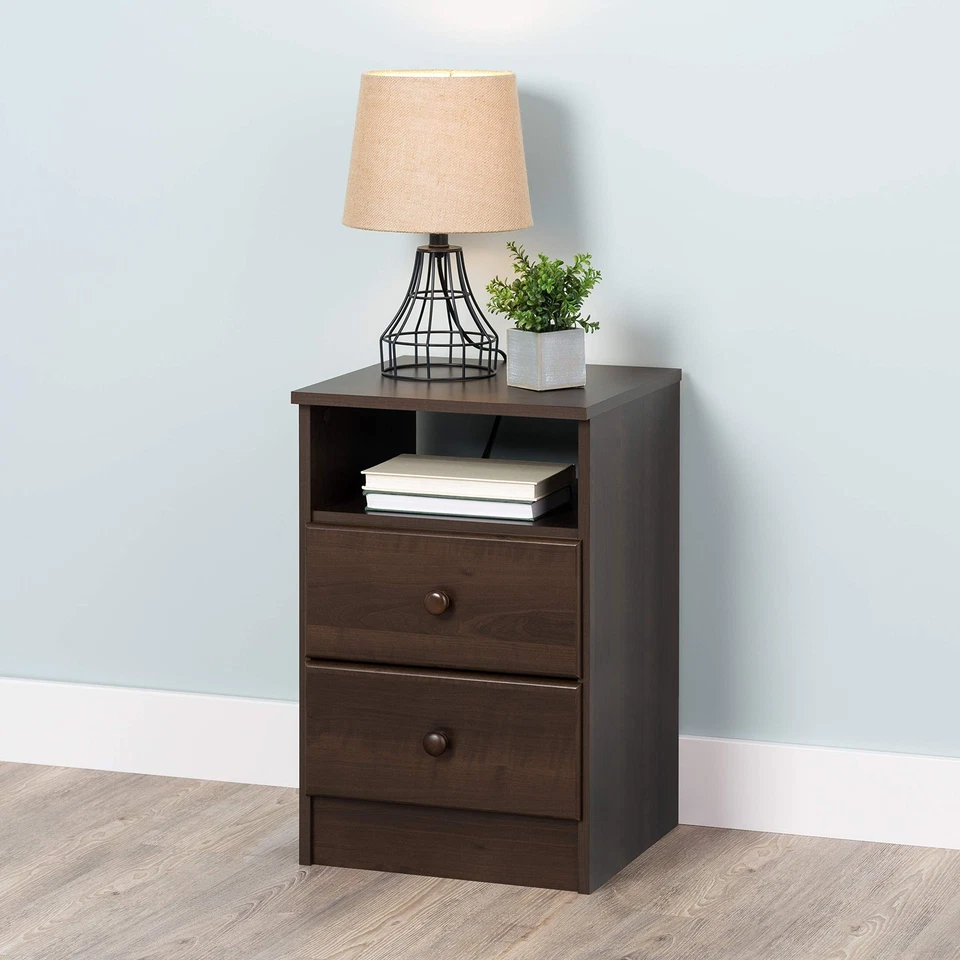 Prepac Astrid 2 Drawer Nightstand in Espresso