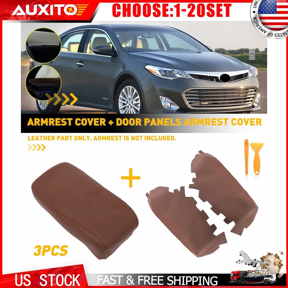 Cubierta de reposabrazos interior de cuero para Toyota Avalon 2013-2018 consola y puertas 3-30X Foto 1 de 4