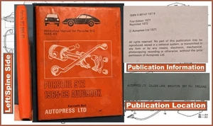 PORSCHE 912 1965-69 WORKSHOP AUTOBOOK REPAIR KENNETH BALL (AUTOPRESS LTD, 1972) - Picture 1 of 14