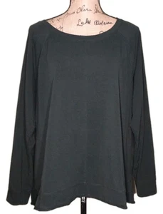 Attitudes by Renee - Glazed Cotton Cozy Top Shirt Hunter Green Pockets - Size 2X - Bild 1 von 3