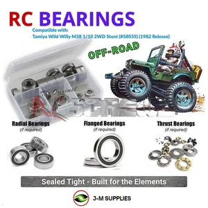 RCScrewZ Rubber Shielded Bearings tam222r for Tamiya Wild Willy M38 #58035 | SET - Picture 1 of 16