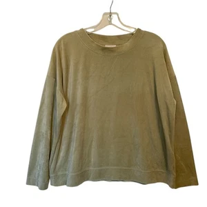 J. Jill Velour Sweatshirt Womens Large Petite Light Sage Green Cotton Modal - Picture 1 of 7