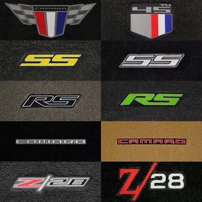 Chevrolet Camaro 2pc Ultimats Carpet Front Row Floor Mats - Choose Color & Logo - Image 1 of 4