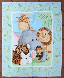 Tessuto Tradizioni Trapunta Blankie Giungla Neonati Patty Reed 35"x44 Animali Neutro - Foto 1 di 7