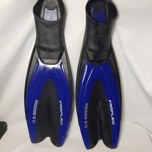US Divers Proflex Fins Flippers Blue Scuba Snorkel Diving size L 9.5 - 11 - Picture 1 of 4