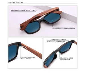 Kingseven polarisierte natürliche Holz Sonnenbrille Herren UV400 Mode Brille - Bild 1 von 31