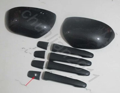 Cubierta de manija de puerta de espejo de fibra 10X para 10-15 Mitsubishi ASX Outlander Sport Foto 1 de 4