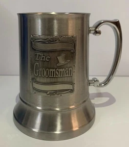 20195 THE GROOMSMAN STAINLESS STEEL MUG IN DELUXE BOX BRIDE WEDDING - Picture 1 of 2