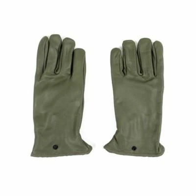 Auténticos guantes de cuero del ejército francés color oliva talla grande 8,5 pulgadas envío rápido Foto 1 de 2