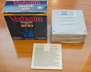 Verbatim Datalife MF2-HD NEW SEALED 10 pcs 3.5 Microdisks 144 MB IBM Formatted - Photo 1/1