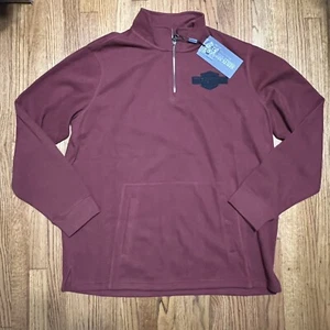 New Harley Davidson Bar & Shield 1/4 Sweater Zip Pullover Dark Red Men's Size XL - Picture 1 of 8