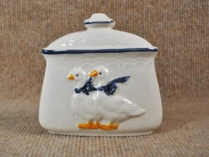 Porta tovaglioli/posta vintage in ceramica design anatra, stile fattoria country, made Japan - Foto 1 di 8