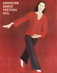 ALEX KATZ American Dance Festival 39" x 30.5" Poster 1976 Pop Art Red, White Ale - Picture 1 of 1