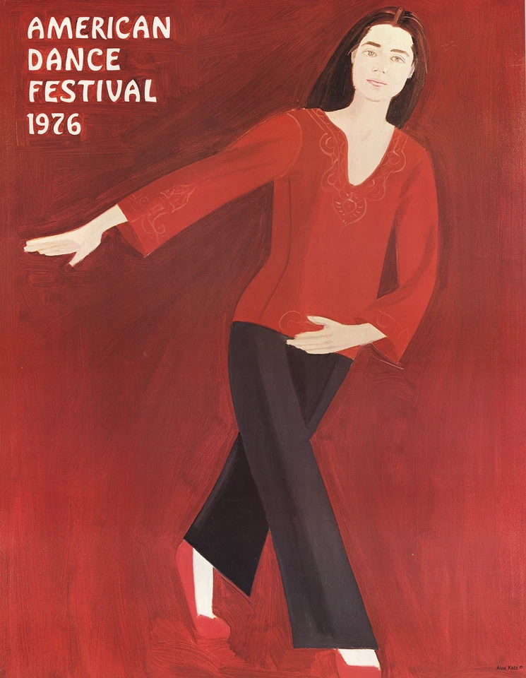 ALEX KATZ American Dance Festival 39" x 30.5" Poster 1976 Pop Art Red, White Ale - Image 1 of 1