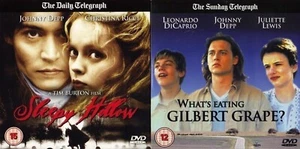 SLEEPY HOLLOW~GILBERT GRAPE - JOHNNY DEPP DOUBLE - 2 DISCS - TELEGRAPH PROMO DVD - Imagen 1 de 3