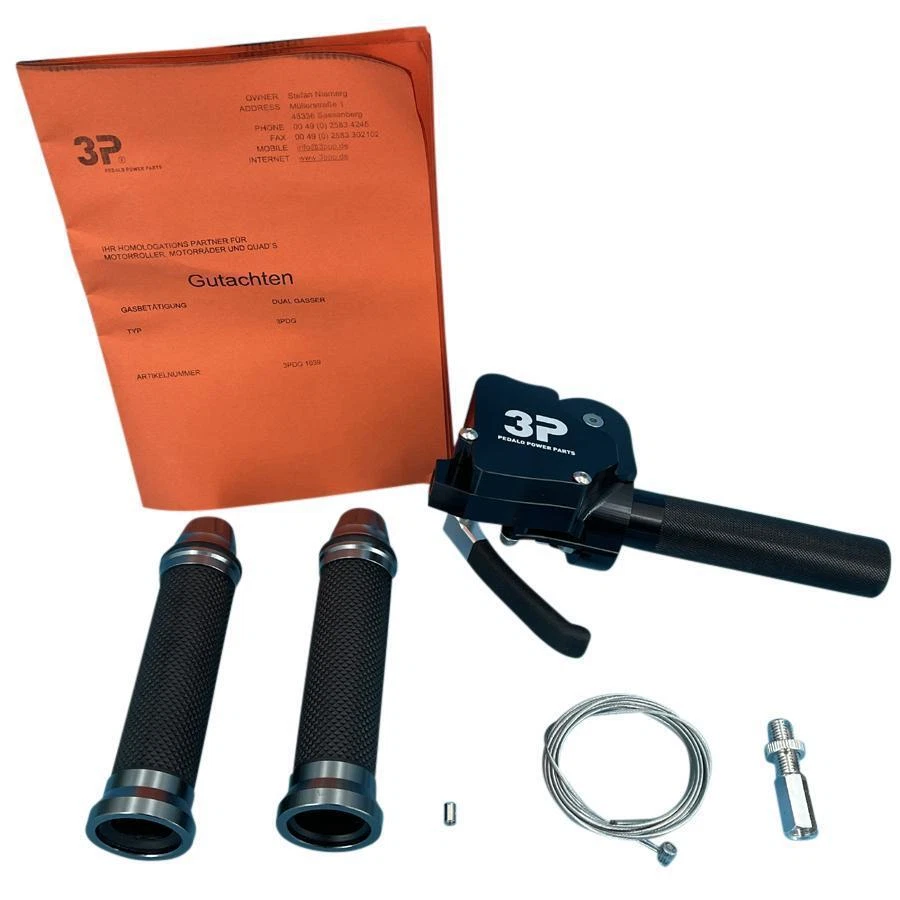 LQ-Racing Dual Gasser Drehgas + Daumengas Farbe schwarz + Gutachten f.TGB  - Bild 1 von 1