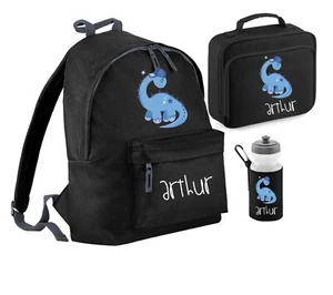 Personalisierte Dinosaurier T Rex Rucksack Brotdose, Wasserflasche und Halter, Schule - Bild 1 von 5