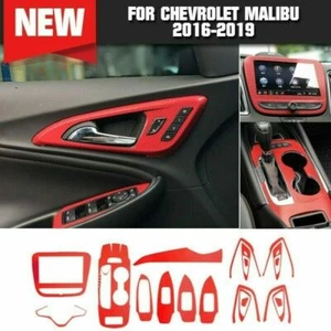 Red Carbon Fiber Car Interior Decor Trim Stickers For Chevrolet Malibu 2016-2019 - Bild 1 von 6