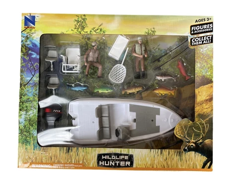 New Ray Wild Hunting Boat Fishing Playset Hunter FanaticEducation Fish Wildlife Cover