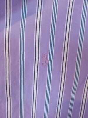 Camisa deportiva Ralph Lauren para hombre manga larga abotonada púrpura pony a rayas Foto 1 de 4
