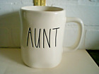 Rae Dunn ?Aunt? Coffee Mug Cup White Magenta Artisan Collection Displayed Unused