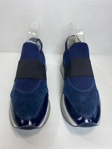 Donald Pliner Sneakers Slipper Keilabsatz Pelham blau Wildleder Hipplehamsy Damengröße 9,5 - Bild 1 von 7
