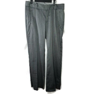 Women's Gray Stripe Dockers Wide Leg Career Pants Size 14M - Image 1 of 4