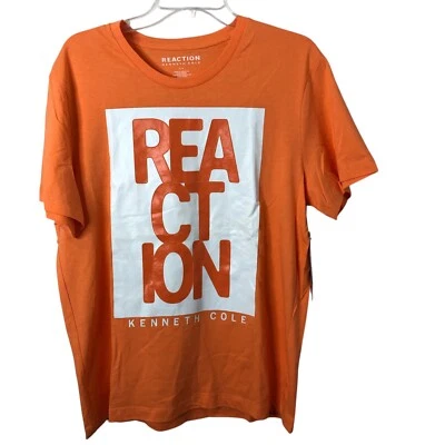 Kenneth Cole Reaction NWT Men's Short Sleeve Orange Logo T-Shirt Size Large - Image 1 of 4